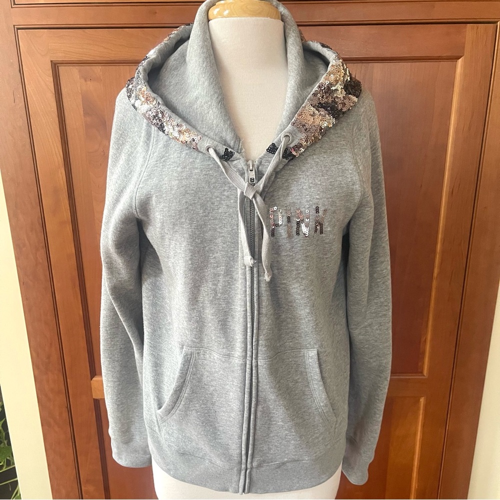 Victoria's Secret PINK Limited Edition Full-zip Hoodie With Sequin Design Size L - Picture 12 of 12